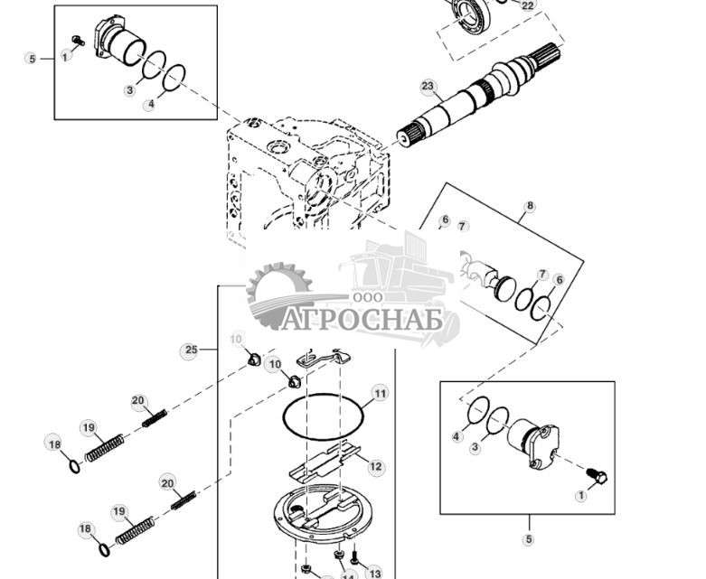 Компоненты гидростатического насоса, регулировка ограничения - ST26245 15.jpg
